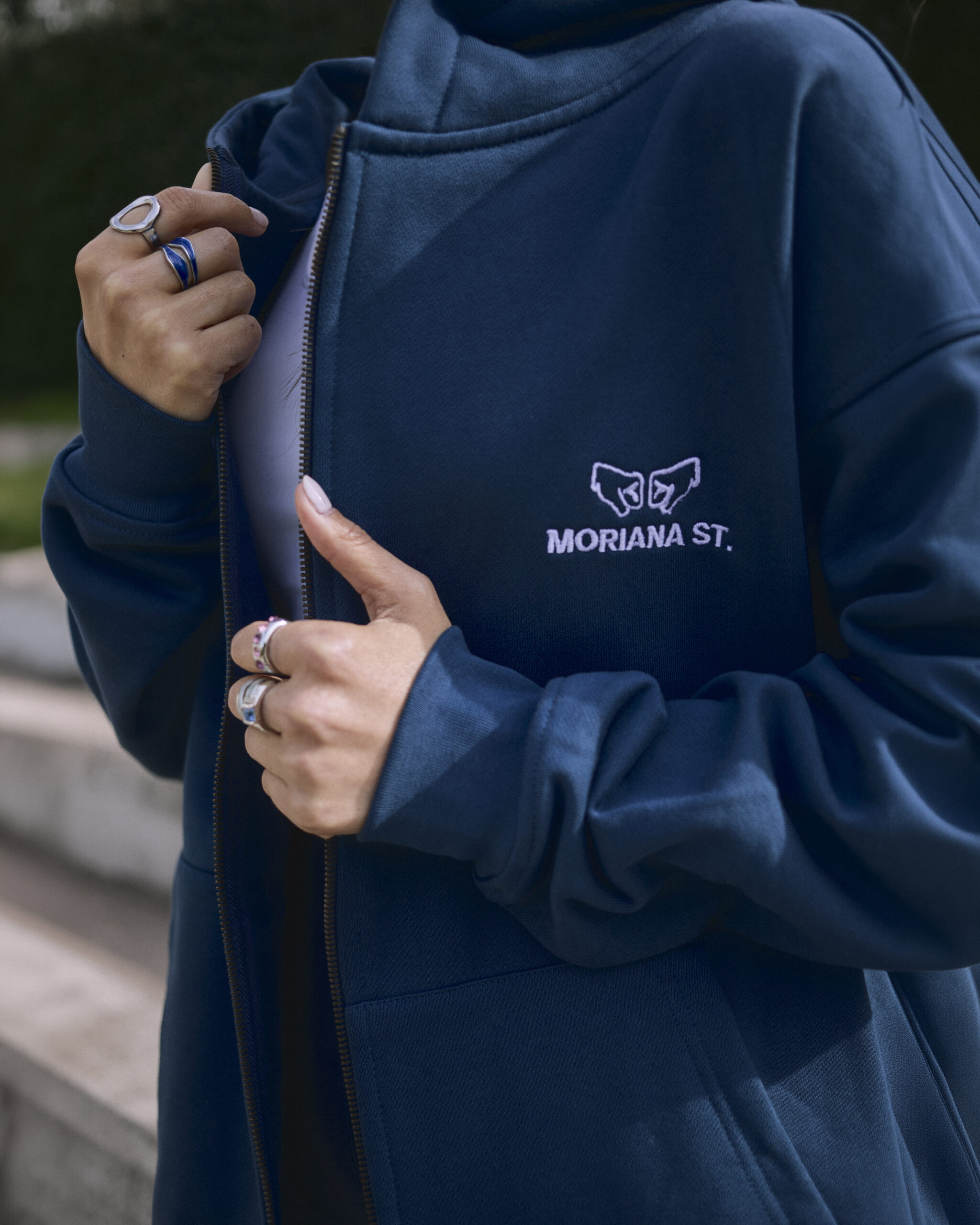 Moriana Aqua Denim Oversized Zipper - Imagen 9